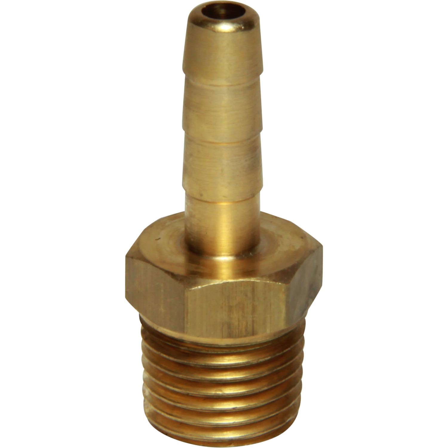 AG Brass Hose Connector 1/4" BSP Taper Male - 1/4" Hose 1 AG Brass Hose Connector