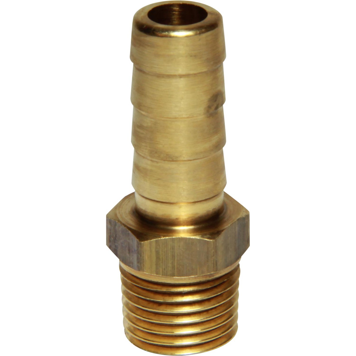 AG Brass Hose Connector 1/4" BSP Taper Male - 3/8" Hose 1 AG Brass Hose Connector