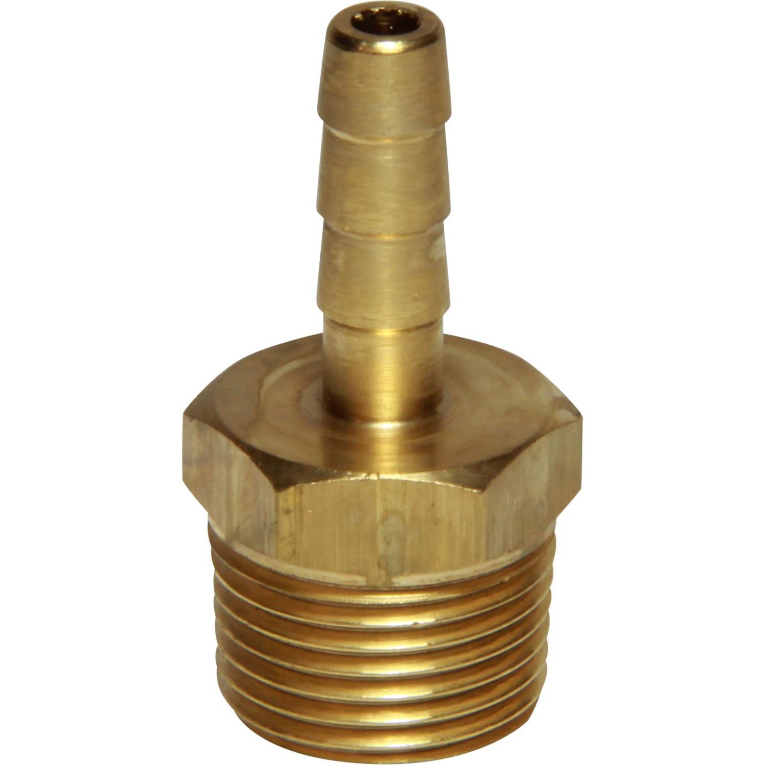 AG Brass Hose Connector 3/8" BSP Taper Male - 1/4" Hose 1 AG Brass Hose Connector