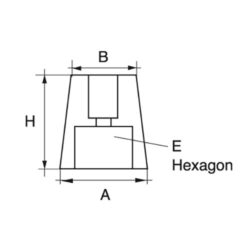 AG Zinc Shaft Anode Hexagon End