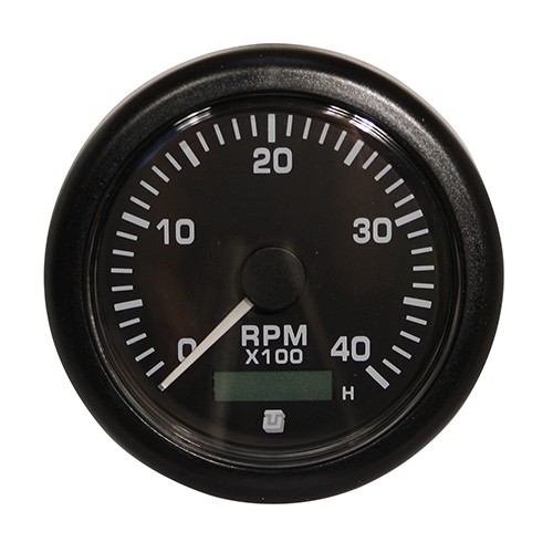 Uflex 4000 RPM Tacho Hourmeter Gauge Black 1 Uflex 4000 RPM Tacho Hourmeter Gauge Black