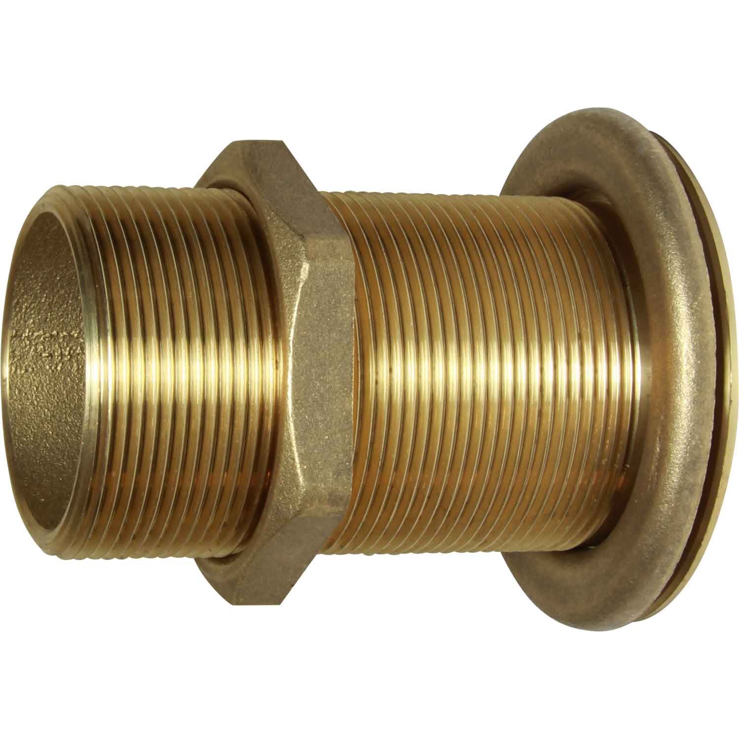 Maestrini Brass Skin Fitting (Flat, 2" BSP, 100mm Long) 1 Maestrini Brass Skin Fitting