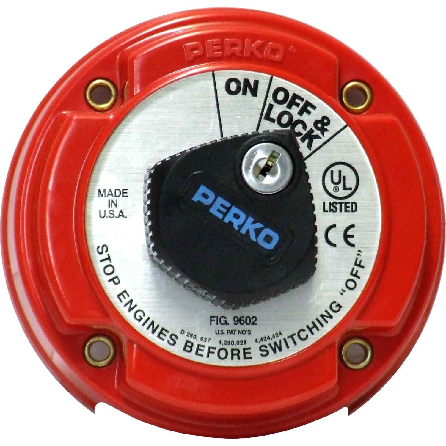 Perko Standard Battery Isolator 250A with Key (12V, 24V, 32V) 1 Perko Standard Battery Isolator 250A
