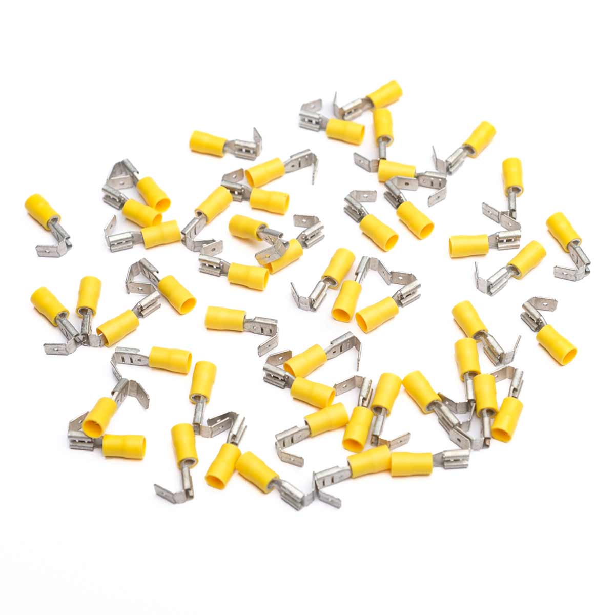 AMC Terminal Piggy Back Connector 6.3mm Yellow (50) 1 AMC Terminal Piggy Back Connector 6.3mm Yellow