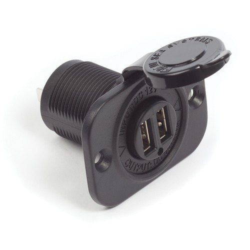 Blue Sea Dual USB Charge Socket 12/24V Black 1 Blue Sea Dual USB Charge Socket 12/24V Black