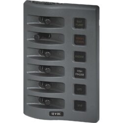 Blue Sea WeatherDeck 6-Position IP67 Waterproof V/H Panel Grey