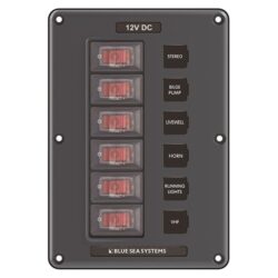 Blue Sea IP66 Circuit Breaker Switch Panel 6 Position Grey