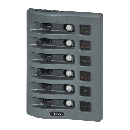 Blue Sea 6-Position IP67 Waterproof Vertical Panel Grey 1 Blue Sea 6-Position IP67 Waterproof Vertical Panel Grey