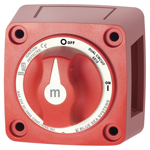 Blue Sea M Series Dual Battery Switch (300A / Red) 1 Blue Sea M Series Dual Battery Switch (300A / Red)