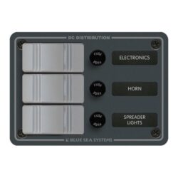 Blue Sea 3-Pos IP66 Waterproof V Panel Black