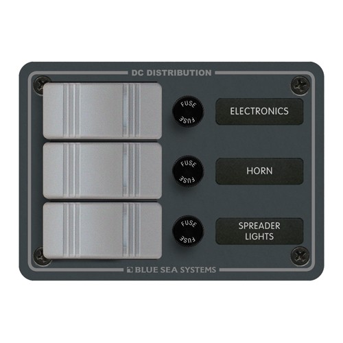 Blue Sea 3-Pos IP66 Waterproof V Panel Black 1 Blue Sea 3-Pos IP66 Waterproof V Panel Black