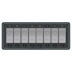 Blue Sea 8-Position IP66 Waterproof Panel Horizontal Black