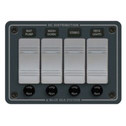 Blue Sea 4-Position IP66 Waterproof Panel Horizontal Black