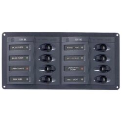 BEP 12V DC Circuit Breaker Panel 8-Way Horizontal