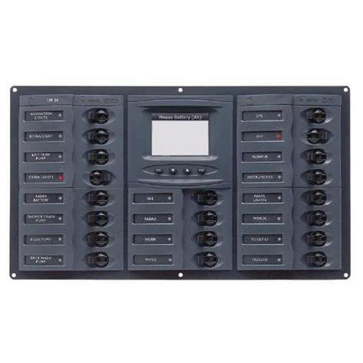 BEP 12V DC Circuit Breaker Panel 20-Way Horizontal Digital Meter 1 BEP 12V DC Circuit Breaker Panel