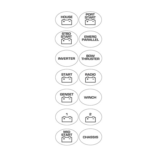 BEP Label Set-713 for Battery Switches 1 BEP Label Set-713 for Battery Switches