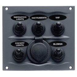 BEP Compact Marine Waterproof Panel 5 Switch Black