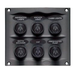 BEP Compact Marine Waterproof Panel 6 Switch Black