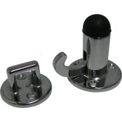 Foresti & Suardi Chrome Plated Brass Door Stopper with Bumper & Catch