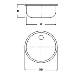 Osculati Stainless Steel Round Sink