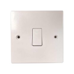 Square Edged Single Switch in White