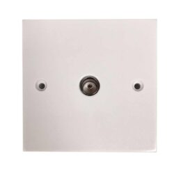 Square Edged Coaxial TV Socket in White