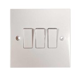 Square Edged 3-Gang Switch in White