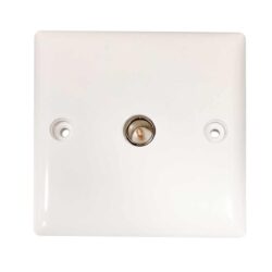 Convex Slim Coaxial TV Socket in White