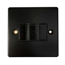 Round Edge 3-Gang Switch Matt Black