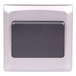 AG Single Light Switch in Silver and Charcoal