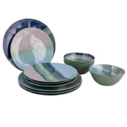 Bo-Camp Tableware Set Halo Blue/Green 12-Piece