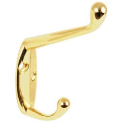 AG Double Wardrobe Hook in Brass