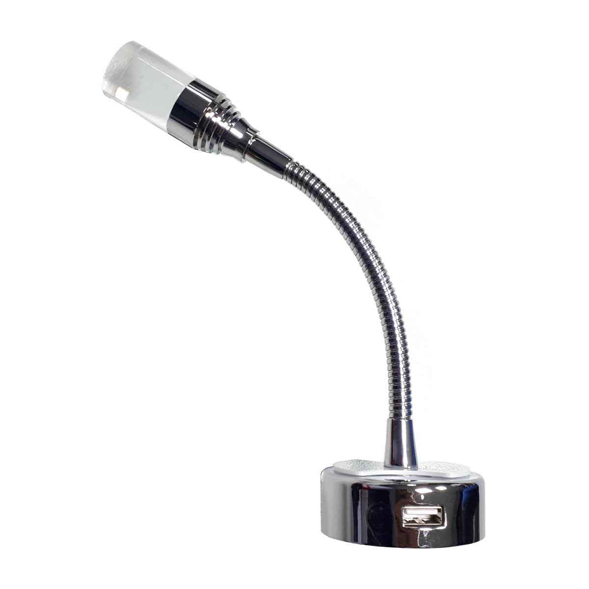 Dimatec Silver Flexi Spotlight with USB Port (12V / Warm White / IP20) 1 Dimatec Silver Flexi Spotlight