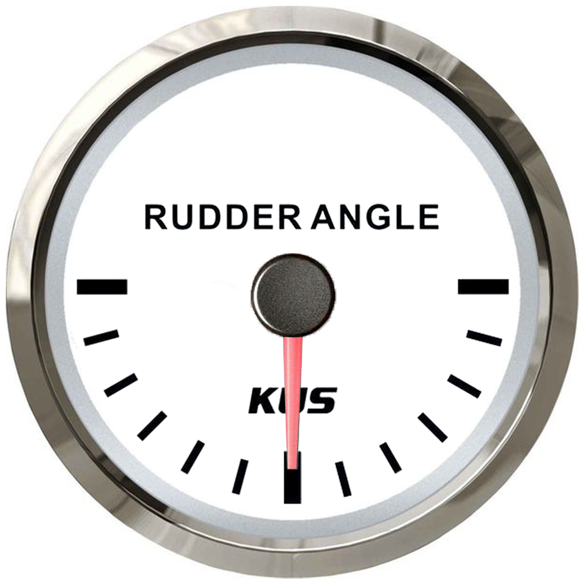 KUS Rudder Angle Gauge (Stainless Steel Bezel / White Dial) 1 KUS Rudder Angle Gauge