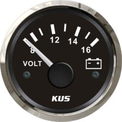 KUS Voltmeter Gauge with Stainless Steel Bezel