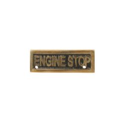 AG Engine Stop Name Plate Brass