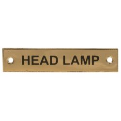 AG Head Lamp Label Brass