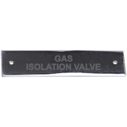 AG SP Gas Isolation Valve Label Chrome 75 x 19mm