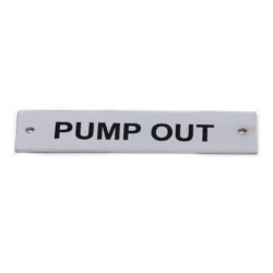 AG Screen Printed Pump Out Label Chrome 75 x 19mm