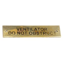 AG SP Ventilator Do Not Obstruct Label