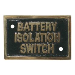 AG Battery Isolation Switch Name Plate Brass