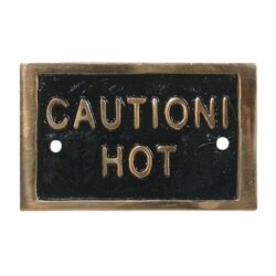AG Caution Hot Name Plate Brass