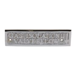 AG Gas Isolation Valve Name Plate Chrome