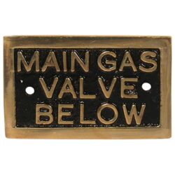 AG Main Gas Valve Below Name Plate Brass