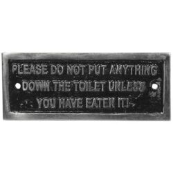 AG Please Do Not Put Down The Toilet Name Plate Chrome