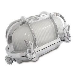 AG Oval Caged Bulkhead Light in Chrome