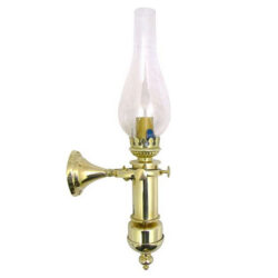 AG Tall Brass Gimbal Electric Lamp with Chimney