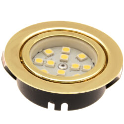 Aten Lighting Gold (Brass) Recessed LED Downlight Unswitched (Cool)