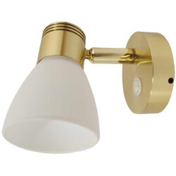 Gold LED Reading Light with Opal Glass