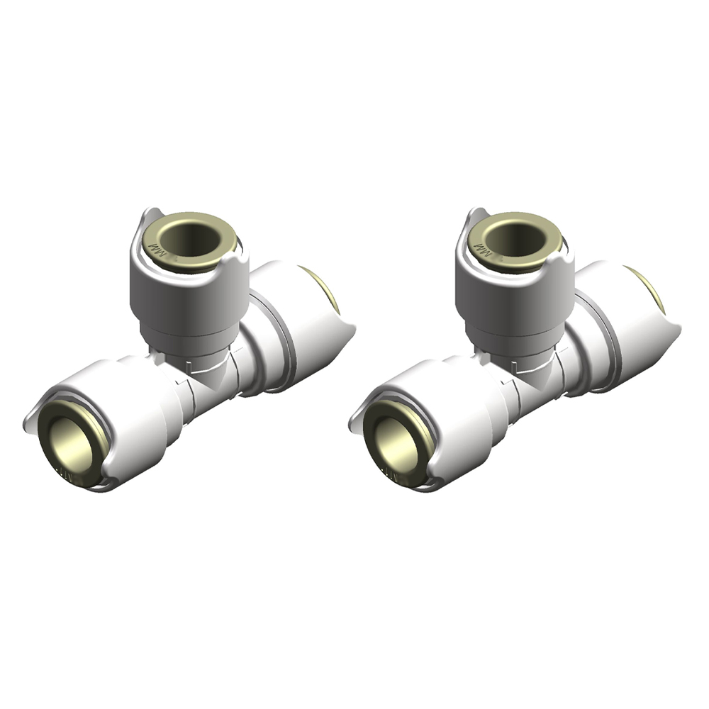 Whale Quick Connect Equal Tee 15mm (Pack of 2) 1 Whale Quick Connect Equal Tee 15mm